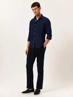 Best Slim Fit Open Shirt in 100% Linen Camisas Casuais|Camisas Casuais