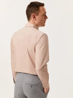 New Slim Fit Overdye Poplin Shirt with Open Collar Camisas Casuais