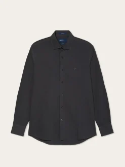 Best Slim Fit Overdye Poplin Shirt With Open Collar Camisas Casuais