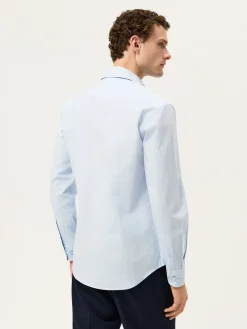 Best Slim Fit Overdye Poplin Shirt With Open Collar Camisas Casuais