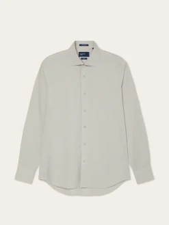 Best Slim Fit Overdye Poplin Shirt With Open Collar Camisas Casuais