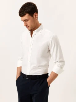 Slim Fit Oxford Shirt in Comfort Cotton Camisas Casuais|Camisas Casuais