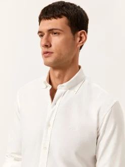 Outlet Slim Fit Oxford Shirt in Comfort Cotton Camisas Casuais|Camisas Casuais
