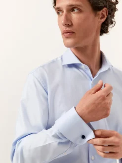 Discount Slim Fit Oxford Shirt with Dublin Collar and Double Cuffs Camisas Clássicas