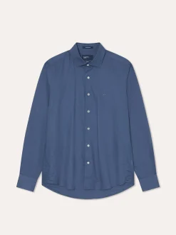 Online Slim Fit Pattern Jacquard Cotton Linen Shirt with Open Collar Camisas Casuais