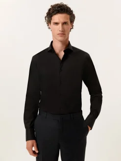 Slim Fit Performance Poplin Shirt with Dublin Collar Camisas Clássicas