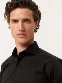 Slim Fit Performance Poplin Shirt with Dublin Collar Camisas Clássicas