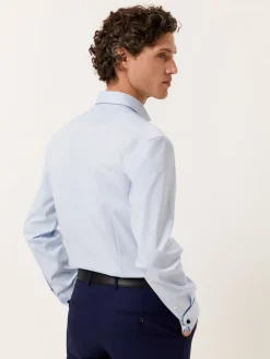 Best Slim Fit Performance Poplin Shirt with Dublin Collar Slim and Double Cuff Camisas Clássicas