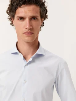 Discount Slim Fit Performance Small Striped Shirt with Dublin Collar Camisas Clássicas