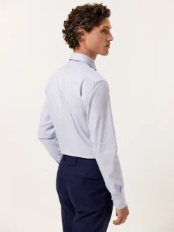 Discount Slim Fit Performance Small Striped Shirt with Dublin Collar Camisas Clássicas