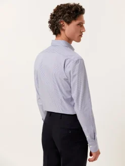 New Slim Fit Performance Striped Shirt with Dublin Collar Camisas Clássicas