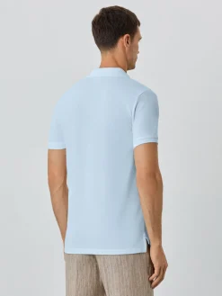 New Slim Fit Piqué Polo With Ribbed Cuba Collar In BCI Cotton Polos