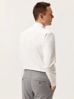 Best Slim Fit Piquet Structure Garment Dye Shirt with Open Collar Camisas Casuais