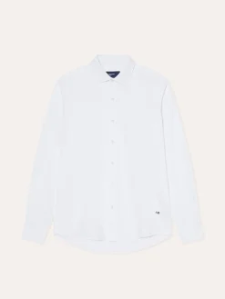 Best Slim Fit Piquet Structure Garment Dye Shirt with Open Collar Camisas Casuais