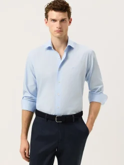 Slim Fit Pyrus Striped Shirt With Soft Satin Finish Camisas Casuais