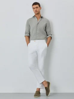 Online Slim Fit Shirt With Bristol Collar In Linen Camisas Clássicas