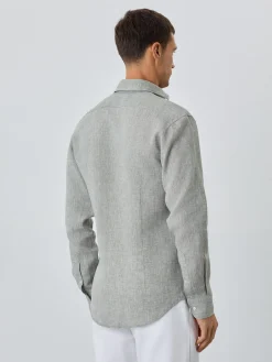 Online Slim Fit Shirt With Bristol Collar In Linen Camisas Clássicas