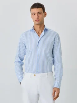 Online Slim Fit Shirt With Bristol Collar In Cotton With Stripes Camisas Clássicas