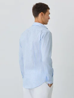 Online Slim Fit Shirt With Bristol Collar In Cotton With Stripes Camisas Clássicas