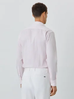 Hot Slim Fit Shirt With Dublin Collar In Cotton With Stripes Camisas Clássicas