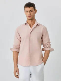 Online Slim Fit Shirt With Open Collar in Cotton-elastane Blend Camisas Casuais