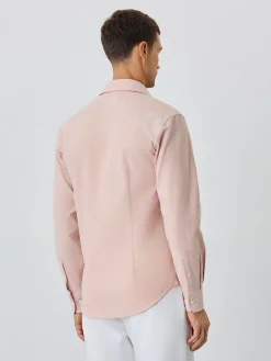 Online Slim Fit Shirt With Open Collar in Cotton-elastane Blend Camisas Casuais