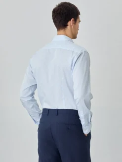 Online Slim fit sof satin striped shirt Camisas Casuais