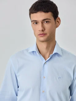 Hot Slim fit sof satin striped shirt Camisas Casuais