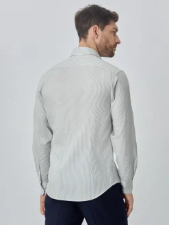 Discount Slim fit sof satin striped shirt Camisas Casuais