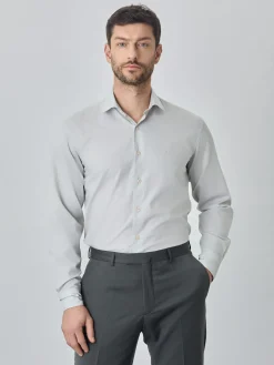 Sale Slim fit sof satin striped shirt Camisas Casuais