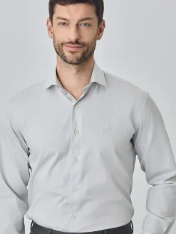 Sale Slim fit sof satin striped shirt Camisas Casuais