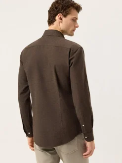 Online Slim Fit Soft Cotton Flannel Shirt With Newport Collar Camisas Casuais