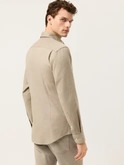 Online Slim Fit Soft Cotton Flannel Shirt With Newport Collar Camisas Casuais