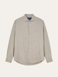 Online Slim Fit Soft Cotton Flannel Shirt With Newport Collar Camisas Casuais