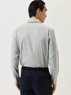 Online Slim Fit Soft Cotton Flannel Shirt With Newport Collar Camisas Casuais