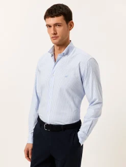 Discount Slim Fit Striped Oxford Shirt in 100I Cotton Camisas Casuais|Camisas Casuais
