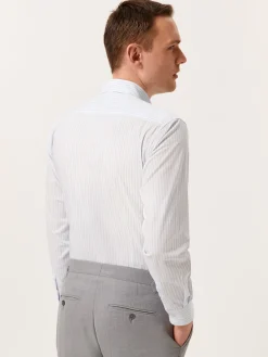Discount Slim Fit Striped Shirt in BCI Cotton with Open Collar Camisas Casuais