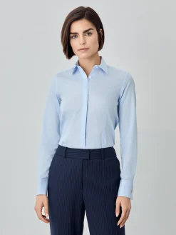 Sale Slim Fit Striped Shirt With Gold Cuffs Buttons In Cotton MULHER Camisas