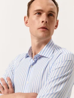 Best Slim Fit Striped Shirt with Oxford Collar Camisas Clássicas