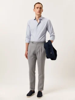 Online Slim Fit Striped Shirt with Newport Collar Camisas Clássicas
