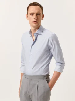 Online Slim Fit Striped Shirt with Newport Collar Camisas Clássicas