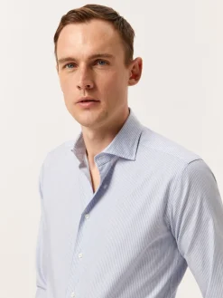 Online Slim Fit Striped Shirt with Newport Collar Camisas Clássicas