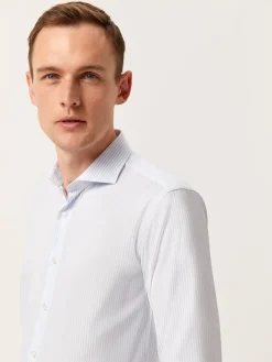 Sale Slim Fit Striped Shirt with Dublin Collar Camisas Clássicas