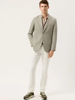 Discount Slim Fit Structured Cotton Shirt With Garment-Dyed Finish Camisas Casuais