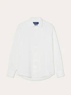 Discount Slim Fit Structured Cotton Shirt With Garment-Dyed Finish Camisas Casuais