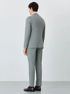 New Slim Fit Suit In Wool-elastane Blend With Stripes Fatos