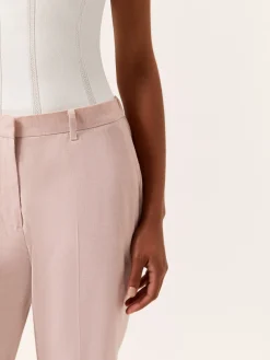 Best Slim Fit Tailored Trousers In Viscose Blend With Elasticated Waistband MULHER Fatos|Calças De Fato