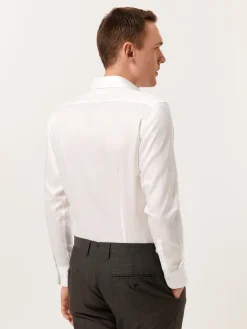 Hot Slim Fit Textured Shirt with Dublin Collar Camisas Clássicas
