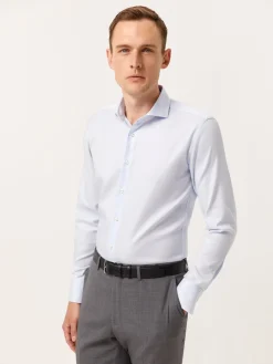 Outlet Slim Fit Textured Shirt with Dublin Collar Camisas Clássicas