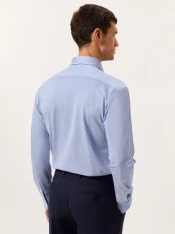 New Slim Fit Travel piqué Shirt in Comfort Cotton Camisas Clássicas|Camisas Clássicas